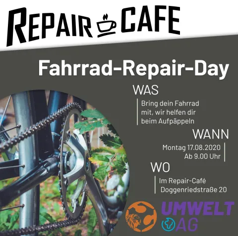 Am 17.8.20, ab 9 Uhr, findet beim HOME ein Fahrrad-Repair-Day statt: einfach das Rad mitbringen, wir päppeln es gemeinsam auf :D